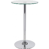 Clear Glass Top Como Poseur Round Tables - FAST DELIVERY