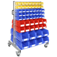 Bin Trolley with 120 Mixed Size Bins