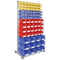 Double Sided Bin Rack with 168 Mixed Size Bins
