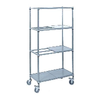 Heavy Duty Electroplated Steel Shelving with Plastic Shelves - 4 Tier