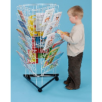 3 Sided Small Mobile Book Rack with Fast Delivery