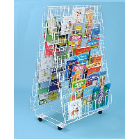Double Sided Mobile Wire Mesh Book Trolley