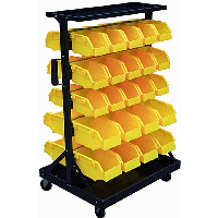 Louvred Bin Trolley with 46 Polypropylene Bins