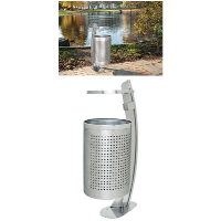 Stainless Steel Litter Bins - Curved