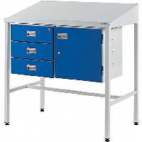 Team Leader Workstation with Triple Drawer and Cupboard - 5 Day Delivery