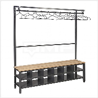 QMP Premium Island Bench with Clothes Rail and Shoe Storage