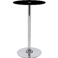 Black Glass Top Como Poseur Round Tables - FAST DELIVERY