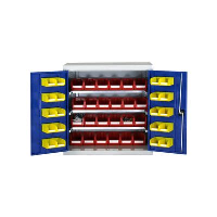 Small Bin Cupboard with 44 Plastic Bins