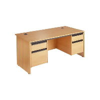 Panel End Office Desk with 2 x 2-Drawer Pedestals - 24 Hrs Delivery