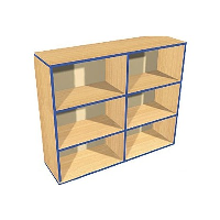 Value Three Tier Wooden Shelf Unit with Coloured Edges