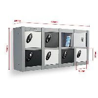 Minibox 8 Door Slim Lockers - Wall Mounted or Stackable