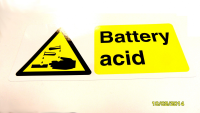 Battery Acid - Health and Safety Sign - CLEARANCE