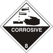 Corrosive Warning Label - CLEARANCE