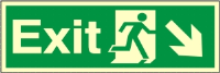 Exit Arrow Down Right - Fire Safety Sign (EX.43) - CLEARANCE