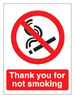 Thank you for not smoking - Health and Safety No Smoking Sign - B-Stock.