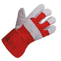 Keep Safe Chrome Leather Red Cotton Back Rigger Glove