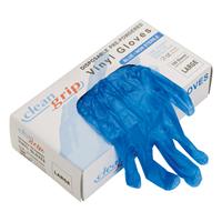 Clean Grip Vinyl Powdered Disposable Gloves Blue