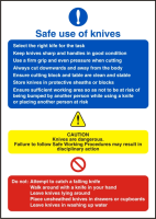 Safe Use Of Knives - Health and Safety Sign (SCS009)