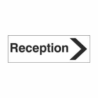 Reception Right - Health & Safety Sign DOR.36E - 300x100mm