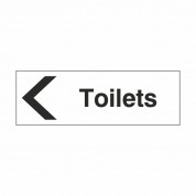 Toilets Left - Health & Safety Sign DOR.33E - 300x100mm