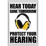 Hear Today Gone Tomorrow - Funny Health & Safety Sign (JOKE037) 200x300mm