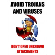 Avoid Trojans And Viruses - Funny Health & Safety Sign (JOKE035) 200x300mm