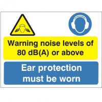 Warning Noise Levels Of 80dB (A) Or Above - Health and Safety Sign (MAP.43)