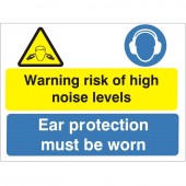 Warning Risk Of High Level Noise - Health and Safety Sign (MUL.46)