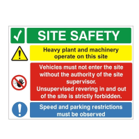 Site Safety Heavy Plant And Machinery On This Site - Health and Safety Sign (LF.06)