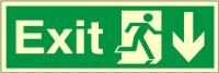 Exit Arrow Down - Fire Safety Sign (EX.42)