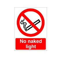 No Naked Light - Health and Safety Sign (PRS.14)