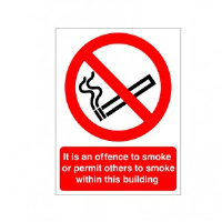 It Is An Offence To Smoke Or Permit Others To Smoke Within This Building - Health and Safety Sign (PRS.18)