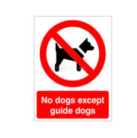No Dogs Except Guide Dogs - Health and Safety Sign (PRG.33)