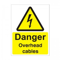 Danger Overhead Cables - Health and Safety Sign (WAE.36)