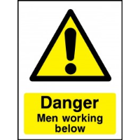 Warning Men Working Below - Health and Safety Sign (WAC.04)