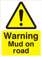 Warning Mud On Road - Health and Safety Sign (WAC.54)