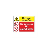 Danger Flammable Liquid No Smoking No Naked Lights - Health and Safety Sign (MUL.62)