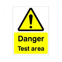 Danger Test Area - Health and Safety Sign (WAG.73)