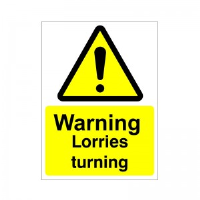 Warning Lorries Turning - Health and Safety Sign (WAC.31)