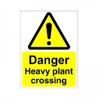 Danger Heavy Plant Crossing - Health and Safety Sign (WAC.20)