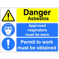 Danger Asbestos Approved Respirators Must Be Worn - (MUL.83)