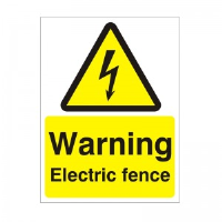 Warning Electric Fence - Health and Safety Sign (WAE.25)