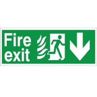 Fire Exit - Down Arrow - Healthcare Establishment Health and Safety Sign (HM.02)