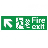 Fire Exit - Up / Right Arrow - Healthcare Establishment Health and Safety Sign (HM.08)