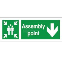 Assembly Point - Down Arrow - Health and Safety Sign (FE.34)