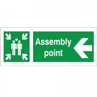 Assembly Point - Left Arrow - Health and Safety Sign (FE.37)