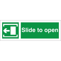 Slide To Open - Left Arrow - Fire Exit Health and Safety Sign (FED.03)