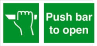 Push Bar To Open (300x100) - Fire Exit Health and Safety Sign (FE.12)
