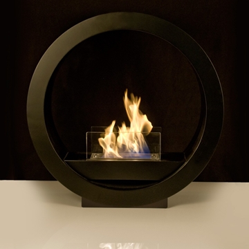 Black Globe Flame Bio Ethanol Fireplace
