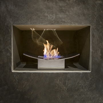 Zen Bio Fireplace in Mirrored Finish